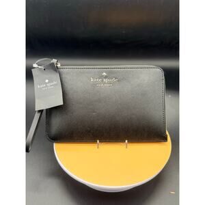 Kate Spade New York Staci L-Zip Wristlet - Black Saffiano Leather